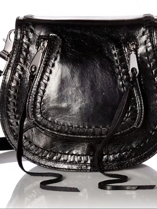 Rebecca Minkoff Handbags - Rebecca Minkoff Black Leather Vanity Saddle Crossbody Bag